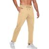 COOFANDY Men’s Sweatpants Open Bottom Lightweight Athletic Running Joggers Gym Workout Pants with Zipper Pockets(Light Khaki)
