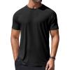 COOFANDY Mens Swim Shirt Short Sleeve UPF 50+ Sun Protection Shirt Rah Guard Athletic Quick Dry T Shirts(Black)