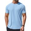 COOFANDY Mens Swim Shirt Short Sleeve UPF 50+ Sun Protection Shirt Rah Guard Athletic Quick Dry T Shirts(Blue)