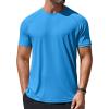 COOFANDY Mens Swim Shirt Short Sleeve UPF 50+ Sun Protection Shirt Rah Guard Athletic Quick Dry T Shirts(Deep Blue)
