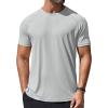 COOFANDY Mens Swim Shirt Short Sleeve UPF 50+ Sun Protection Shirt Rah Guard Athletic Quick Dry T Shirts(Light Grey)