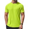 COOFANDY Mens Swim Shirt Short Sleeve UPF 50+ Sun Protection Shirt Rah Guard Athletic Quick Dry T Shirts(Lime Green)