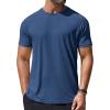 COOFANDY Mens Swim Shirt Short Sleeve UPF 50+ Sun Protection Shirt Rah Guard Athletic Quick Dry T Shirts(Navy Blue)