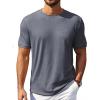 COOFANDY Men’s T Shirt Short Sleeve Crew Neck T-Shirt Casual Summer Tshirt Classic Basic Tee Shirt(Medium Gray)