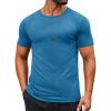 COOFANDY Men’s T Shirt Short Sleeve Crew Neck T-Shirts Casual Summer Classic Basic Tees(Lake Blue)