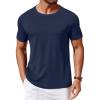 COOFANDY Men’s T Shirt Short Sleeve Crew Neck T-Shirts Casual Summer Classic Basic Tees(Navy Blue)