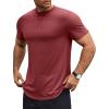 COOFANDY Mens T Shirts Casual Short Sleeve Cotton Tee Shirts Hipster Hip Hop Longline T-Shirt Basic Summer Tops(One Piece- Wine Red)