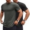 COOFANDY Mens T Shirts Casual Short Sleeve Cotton Tee Shirts Hipster Hip Hop Longline T-Shirt Basic Summer Tops(Two Pack- Black + Dark Grey)