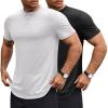 COOFANDY Mens T Shirts Casual Short Sleeve Cotton Tee Shirts Hipster Hip Hop Longline T-Shirt Basic Summer Tops(Two Pack- Black + White)