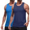 COOFANDY Mens Tank Top UPF 50+ Quick Dry Sleeveless Shirts Summer Workout Muscle T Shirt Cool Swim Beach Top(Navy/Blue)