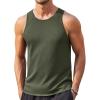 COOFANDY Mens Tank Tops Summer Beach Sleeveless Muscle Shirts Casual Knit Tanks Workout Gym Tee(Army Green)