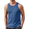 COOFANDY Mens Tank Tops Summer Beach Sleeveless Muscle Shirts Casual Knit Tanks Workout Gym Tee(Blue)