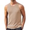 COOFANDY Mens Tank Tops Summer Beach Sleeveless Muscle Shirts Casual Knit Tanks Workout Gym Tee(Khaki)