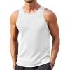 COOFANDY Mens Tank Tops Summer Beach Sleeveless Muscle Shirts Casual Knit Tanks Workout Gym Tee(White)