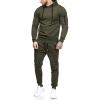 COOFANDY Men’s Tracksuit 2 Piece Hooded Athletic Sweatsuits Casual Running Jogging Sport Suit Sets(Army Green)