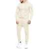 COOFANDY Men’s Tracksuit 2 Piece Hooded Athletic Sweatsuits Casual Running Jogging Sport Suit Sets(Beige)
