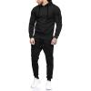 COOFANDY Men’s Tracksuit 2 Piece Hooded Athletic Sweatsuits Casual Running Jogging Sport Suit Sets(Black)