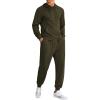 COOFANDY Men’s Tracksuit 2 Piece Hoodie Athletic Sweatsuits Casual Jogging Suit Sets(Army Green)