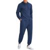 COOFANDY Men’s Tracksuit 2 Piece Hoodie Athletic Sweatsuits Casual Jogging Suit Sets(Dark Blue)