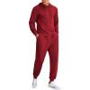 COOFANDY Men’s Tracksuit 2 Piece Hoodie Athletic Sweatsuits Casual Jogging Suit Sets(Wine Red)