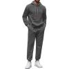 COOFANDY Men’s Tracksuit 2 Piece Hoodie Sweatsuit Sets Casual Athletic Jogging Suits Waffle Plaid Jacquard Outfits(Dark Gray)