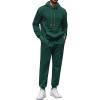 COOFANDY Men’s Tracksuit 2 Piece Hoodie Sweatsuit Sets Casual Athletic Jogging Suits Waffle Plaid Jacquard Outfits(Green)
