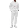 COOFANDY Men’s Tracksuit 2 Piece Hoodie Sweatsuit Sets Casual Athletic Jogging Suits Waffle Plaid Jacquard Outfits(White)