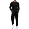 COOFANDY Men’s Tracksuit 2 Piece Long Sleeve Pullover Jogging Track Suit Athletic Casual Sweatsuit(1-black)