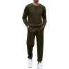COOFANDY Men’s Tracksuit 2 Piece Long Sleeve Pullover Jogging Track Suit Athletic Casual Sweatsuit(Army Green)