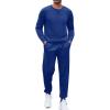 COOFANDY Men’s Tracksuit 2 Piece Long Sleeve Pullover Jogging Track Suit Athletic Casual Sweatsuit(Blue)