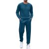 COOFANDY Men’s Tracksuit 2 Piece Long Sleeve Pullover Jogging Track Suit Athletic Casual Sweatsuit(Dark Blue)