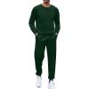 COOFANDY Men’s Tracksuit 2 Piece Long Sleeve Pullover Jogging Track Suit Athletic Casual Sweatsuit(Dark Green)