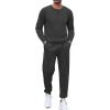 COOFANDY Men’s Tracksuit 2 Piece Long Sleeve Pullover Jogging Track Suit Athletic Casual Sweatsuit(Dark Grey)