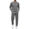 COOFANDY Men’s Tracksuit 2 Piece Long Sleeve Pullover Jogging Track Suit Athletic Casual Sweatsuit(Gray)