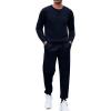 COOFANDY Men’s Tracksuit 2 Piece Long Sleeve Pullover Jogging Track Suit Athletic Casual Sweatsuit(Navy)