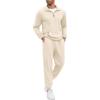 COOFANDY Men’s Tracksuit 2 Piece Quarter Zip Polo Athletic Sweatsuits Casual Running Jogging Sport Suit Sets(Beige)