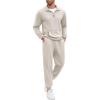 COOFANDY Men’s Tracksuit 2 Piece Quarter Zip Polo Athletic Sweatsuits Casual Running Jogging Sport Suit Sets(Light Gray)