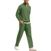 COOFANDY Men’s Tracksuit 2 Piece Relaxed Fit Half-zip Sweatsuits Athletic Running Jogging Suit Sets(Army Green)