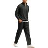 COOFANDY Men’s Tracksuit 2 Piece Relaxed Fit Half-zip Sweatsuits Athletic Running Jogging Suit Sets(Black)