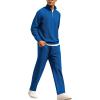 COOFANDY Men’s Tracksuit 2 Piece Relaxed Fit Half-zip Sweatsuits Athletic Running Jogging Suit Sets(Blue)