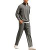 COOFANDY Men’s Tracksuit 2 Piece Relaxed Fit Half-zip Sweatsuits Athletic Running Jogging Suit Sets(Gray)