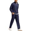 COOFANDY Men’s Tracksuit 2 Piece Relaxed Fit Half-zip Sweatsuits Athletic Running Jogging Suit Sets(Navy Blue)