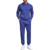 COOFANDY Men’s Tracksuits 2 Pieces Waffle Hoodies Sweatsuit Sets Sports Jogging Suit Set(Blue)