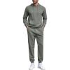 COOFANDY Men’s Tracksuits 2 Pieces Waffle Hoodies Sweatsuit Sets Sports Jogging Suit Set(Dark Grey)