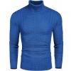 COOFANDY Men’s Turtleneck Jumper Long Sleeve Turtleneck Warm Knitted Plain Sweater Casual Slim Fit Winter Sweater(Blue)