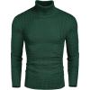 COOFANDY Men’s Turtleneck Jumper Long Sleeve Turtleneck Warm Knitted Plain Sweater Casual Slim Fit Winter Sweater(Green)