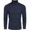 COOFANDY Men’s Turtleneck Jumper Long Sleeve Turtleneck Warm Knitted Plain Sweater Casual Slim Fit Winter Sweater(Navy Blue)
