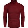 COOFANDY Men’s Turtleneck Jumper Long Sleeve Turtleneck Warm Knitted Plain Sweater Casual Slim Fit Winter Sweater(Wine Red)