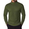 COOFANDY Men’s Turtleneck T Shirt Long Sleeve Pullover Sweater Slim Fit Lightweight Thermal Undershirt Tops(Army Green)