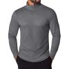 COOFANDY Men’s Turtleneck T Shirt Long Sleeve Pullover Sweater Slim Fit Lightweight Thermal Undershirt Tops(Dark Grey)